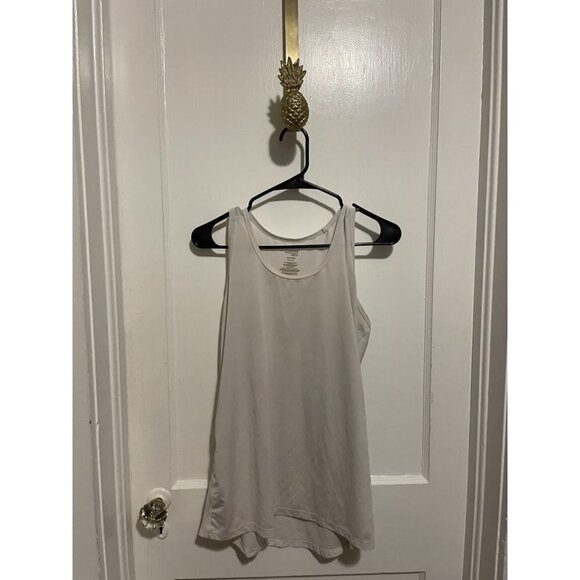 Danskin Now Women's Size Large Semi-Fitted White Tanktop - Picture 1 of 8